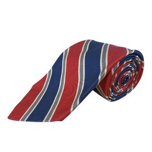 Vintage Brooks Brother Red & Blue 100% Silk Striped Necktie All Seasons